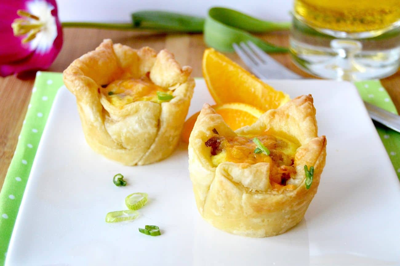 Loaded Puff Pastry Breakfast cups are full of everything you love, bacon, hash browns, eggs, sausage and cheese! All individual portions for easy eating!