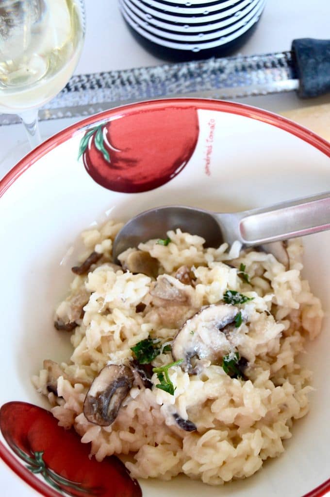 Simple Parmesan Mushroom Risotto West Via Midwest