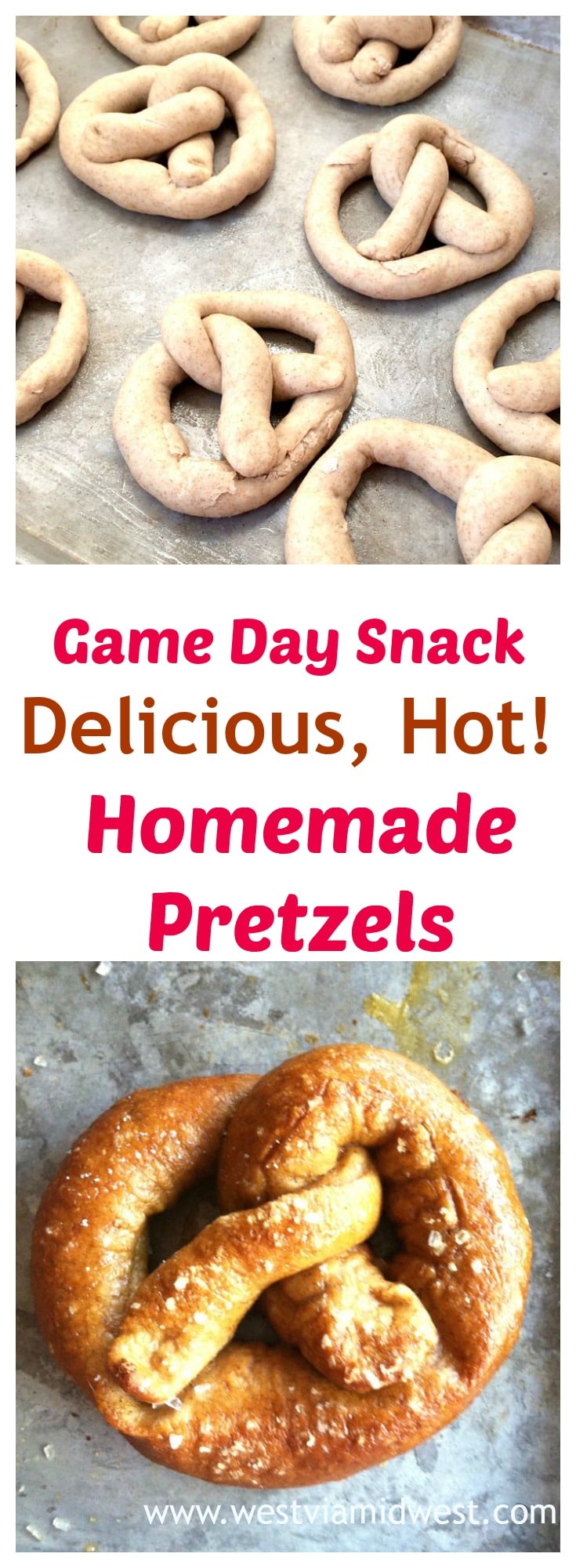 Served Fresh and warm from the oven with a soft flavorful inside and a slightly crisp bite, these Homemade German Pretzels are perfect for when you want something a little more than just chips and dip! https://westviamidwest.com