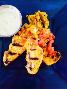 Tikka with tomato salsa and raita