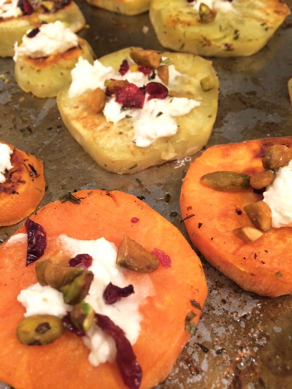 Need an appetizer that is truly the easiest thing ever and tastes like you put a lot of effort into it? These Sweet Potato Starter Bites fit the bill. They are easy to make, can be put together in about a half an hour (which includes 20 minutes of baking time) and are really versatile.