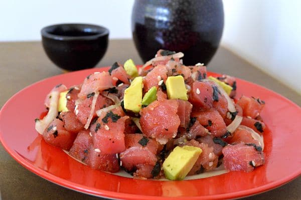 Avocado Tuna Poke recipe: A restaurant quality dish that will thrill all who have it. Creamy avocado along with fresh tuna, stirred together with sesame and soy. It's healthy and delicious!