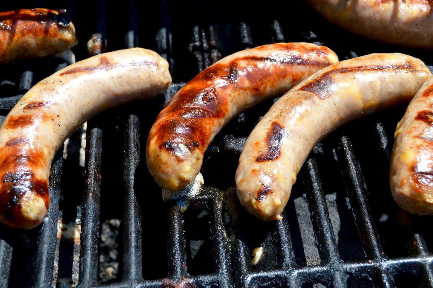 brats on the grill
