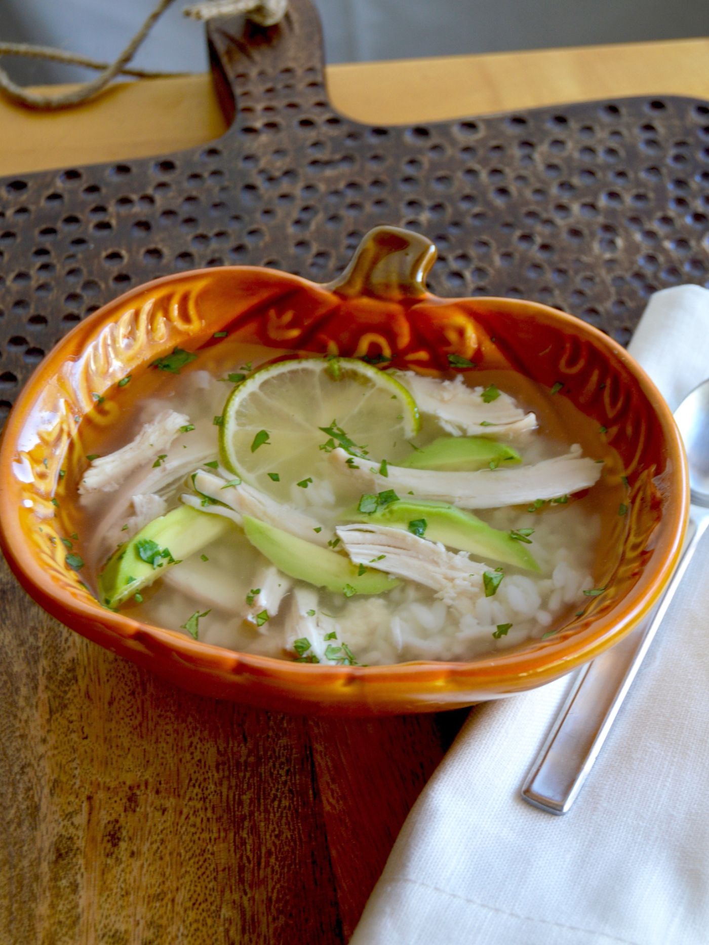 This recipe for Chicken and Rice Soup with Avocado can be made in about 30 minutes and tastes better than anything you can get at a restaurant or out of a can. www.westviamidwest.com