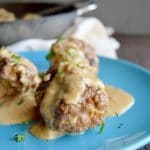Authentic Swedish Meatballs (IKEA copycat) can be ready to serve in 30 minutes which makes them perfect for last minute meals! Served in a creamy gravy and you only need pantry ingredients and ground beef to make them!