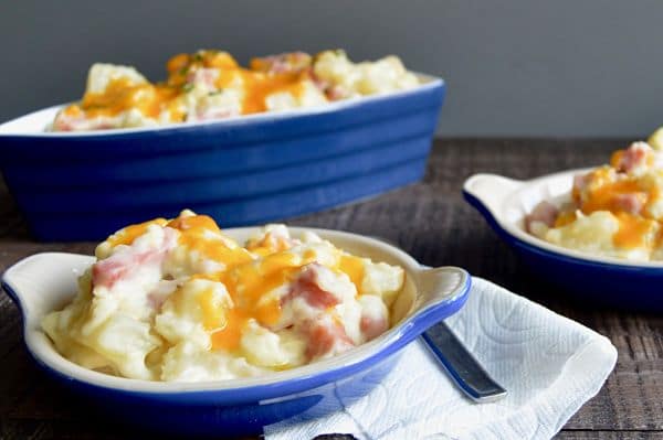 Gouda Ham and Potato Casserole is pure comfort food. Melty Gouda Cheese wrapped around potatoes and ham gives warmth and satisfaction in every bite!