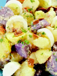 creamy ceasar salad with bacon