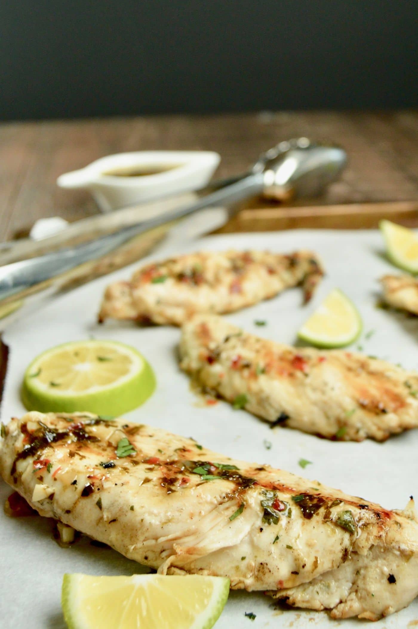 Grilled Chili Lime Chicken is full of flavor AND still healthy, marinated overnight, grilled to tender juicy perfection. Excellent for summer entertaining!