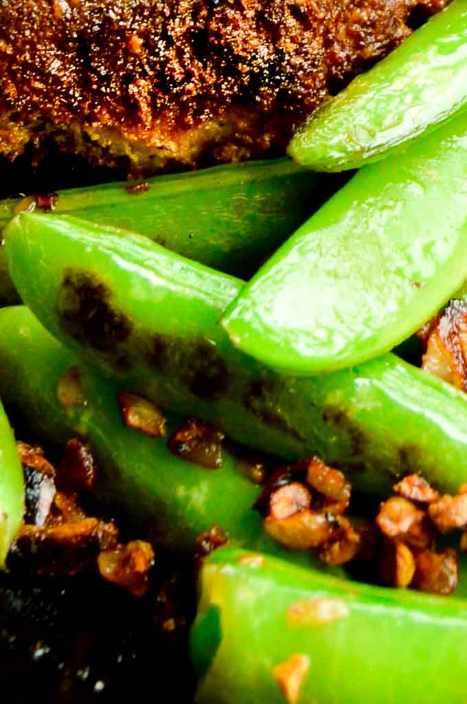 Caramelized Garlic with Sugar Snap Peas