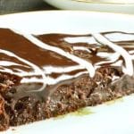 Flourless chocolate cake is ideal for special occasions. Its fudge, gooey, chocolate lovers heaven in every bite. You can "fancy" it up with simple tricks to decorate the top too!