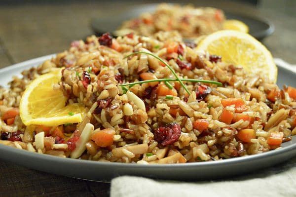 Moroccan Rice Pilaf: Fragrant, Fluffy and Delicious: Super easy to make and impressive enough your guests will love it as a side dish for any holiday party!