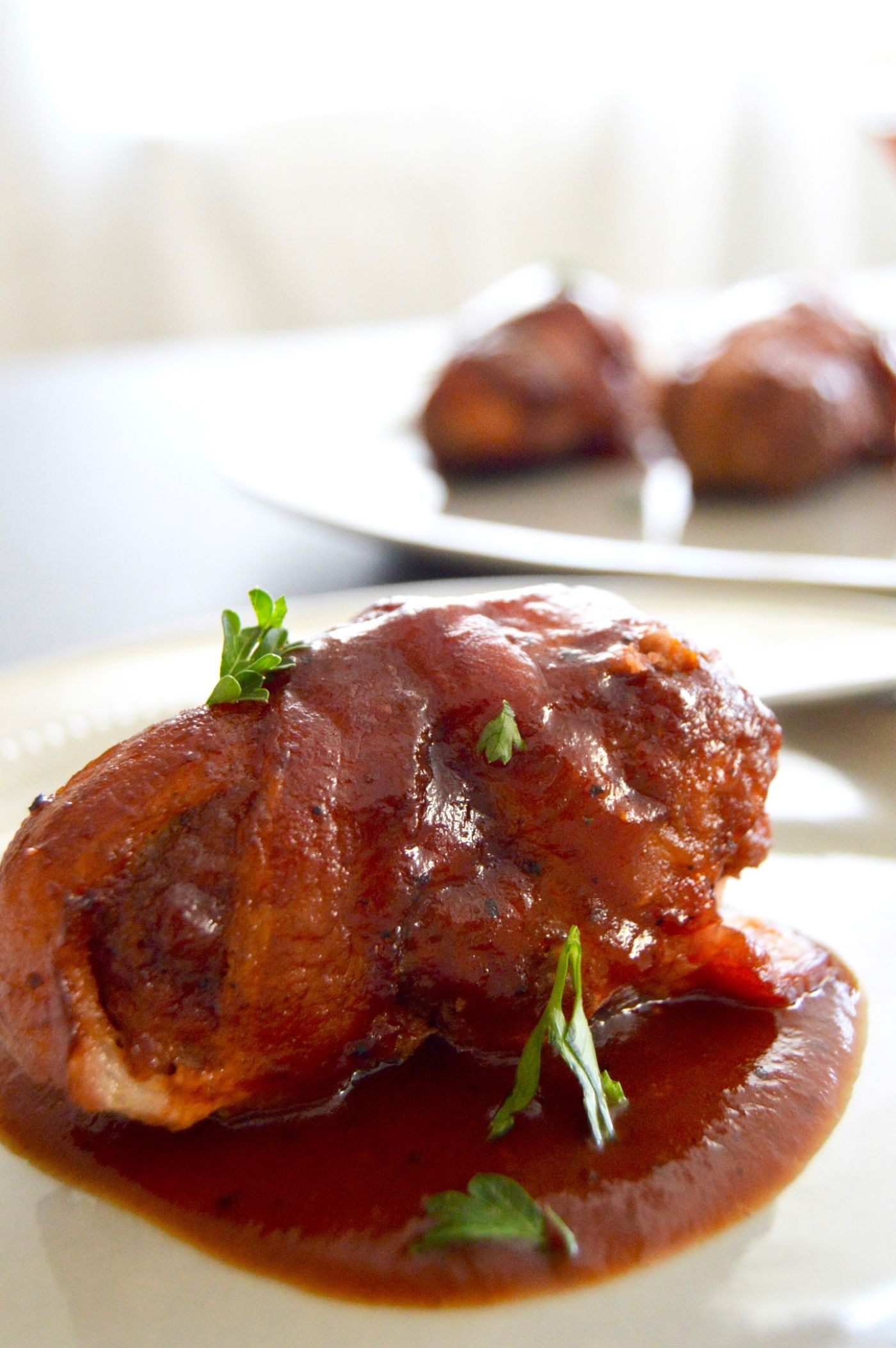 Close up of Hearty Bacon Meatloaf Appetizer