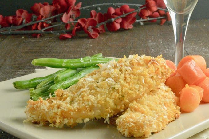 Crispy Lighter Panko Crusted Chicken is a healthier option to fried chicken. for entertaining