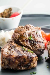 Greek Style Lamb Chops on a plate