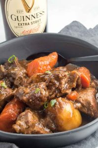 Guinness Irish Stew served in a bowl