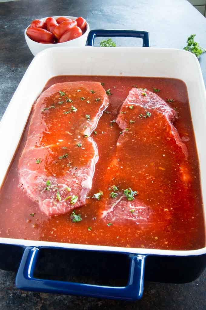 Marinating a flank steak or skirt steak for grilling