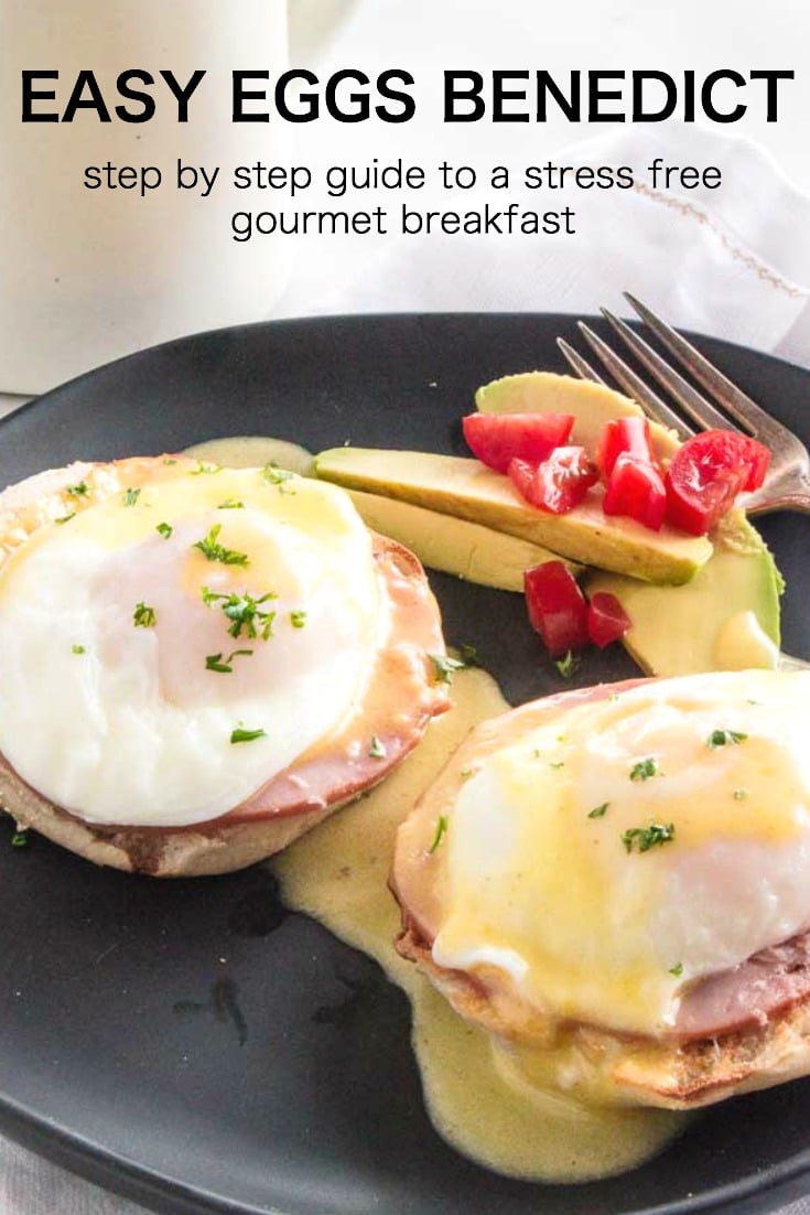 Classic Eggs Benedict has the perfect mix of egg, ham and toast all wrapped in a creamy hollandaise sauce.  An easy, gourmet breakfast for everyday and special occasions!