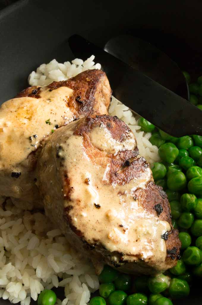 Pork Medallions in Blue cheese sauce