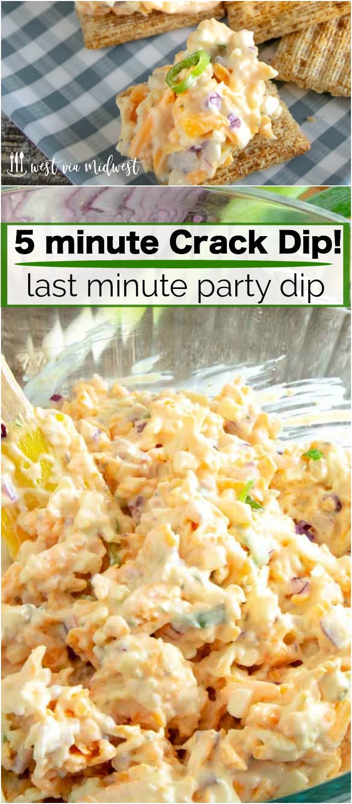 close up of the stirred creamy crack dip (addictive dip) 