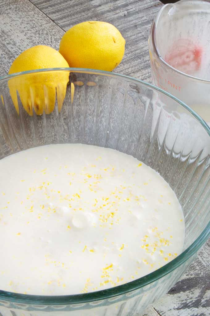 Added flavor boost with lemon zest in lemon ice cream base