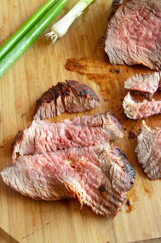 Tri tip roast shown cross grain