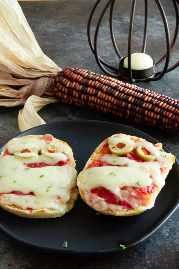 Mummy cheese bread on the buffet table