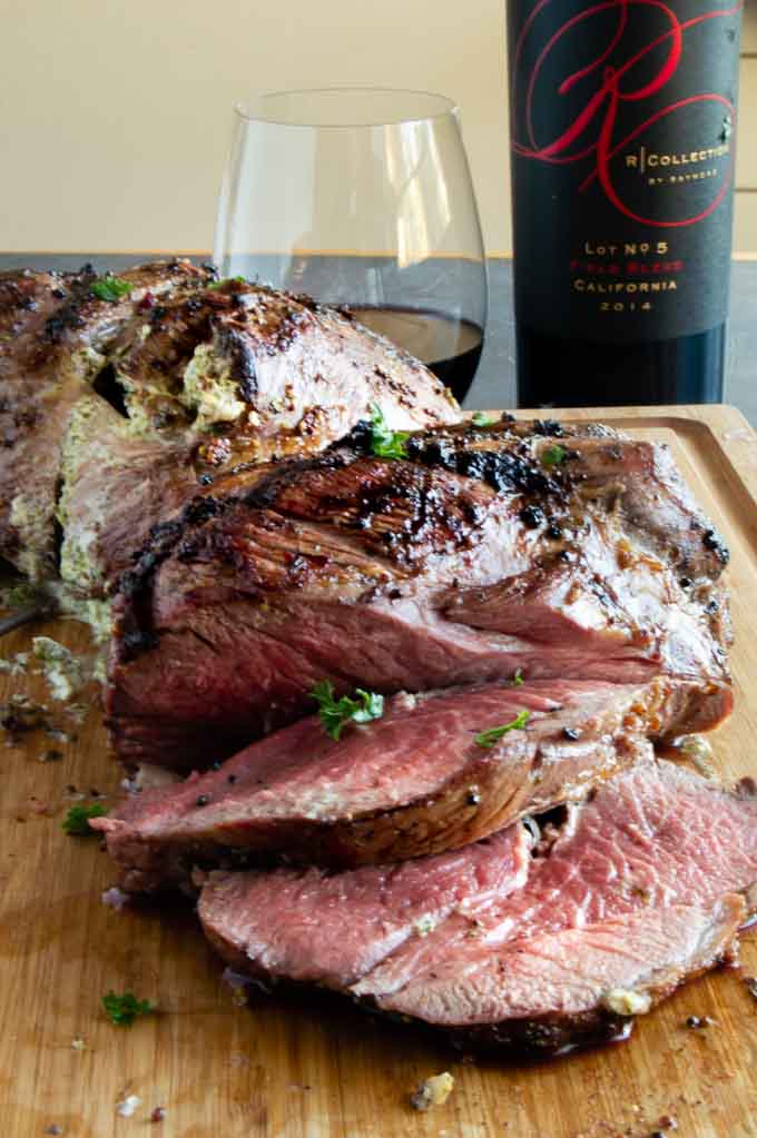 Slided boneless leg of lamb