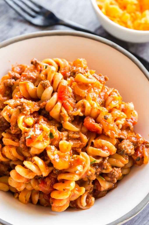Cheesy Taco Goulash Pasta West Via Midwest