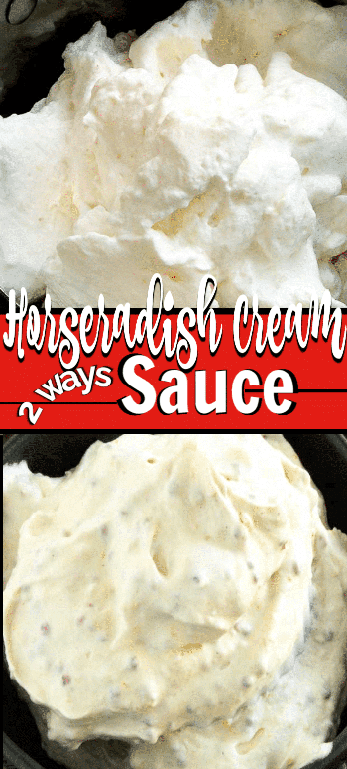 sauce two ways in a bowl horseradish with mustard and without