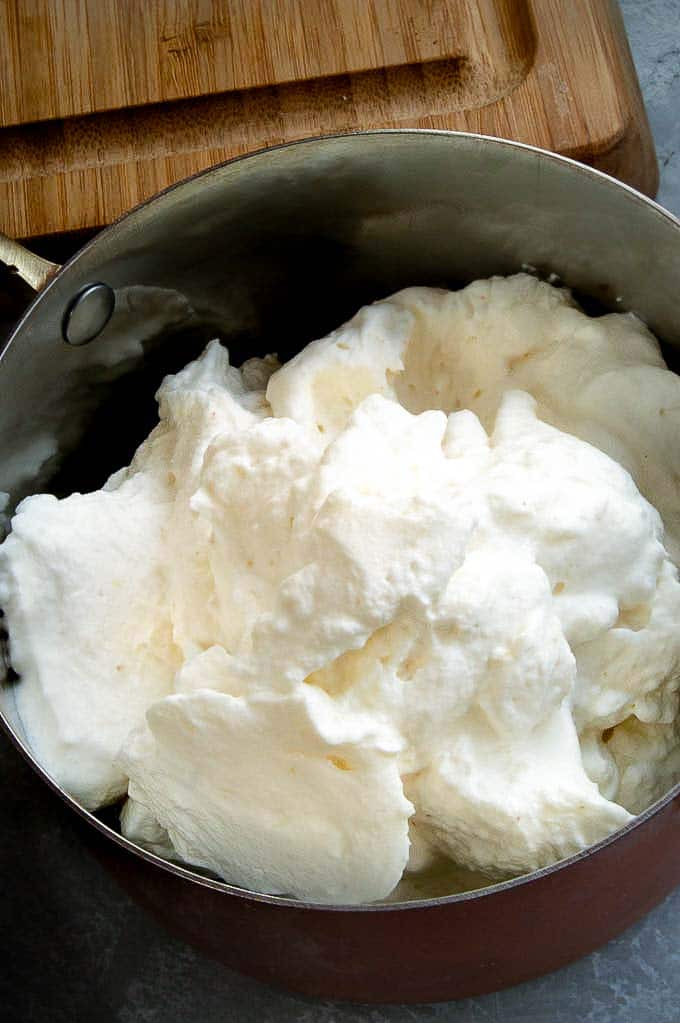 Creamy horseradish sauce in a bowl for prime rib