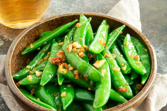  bowl of snap peas with garlic