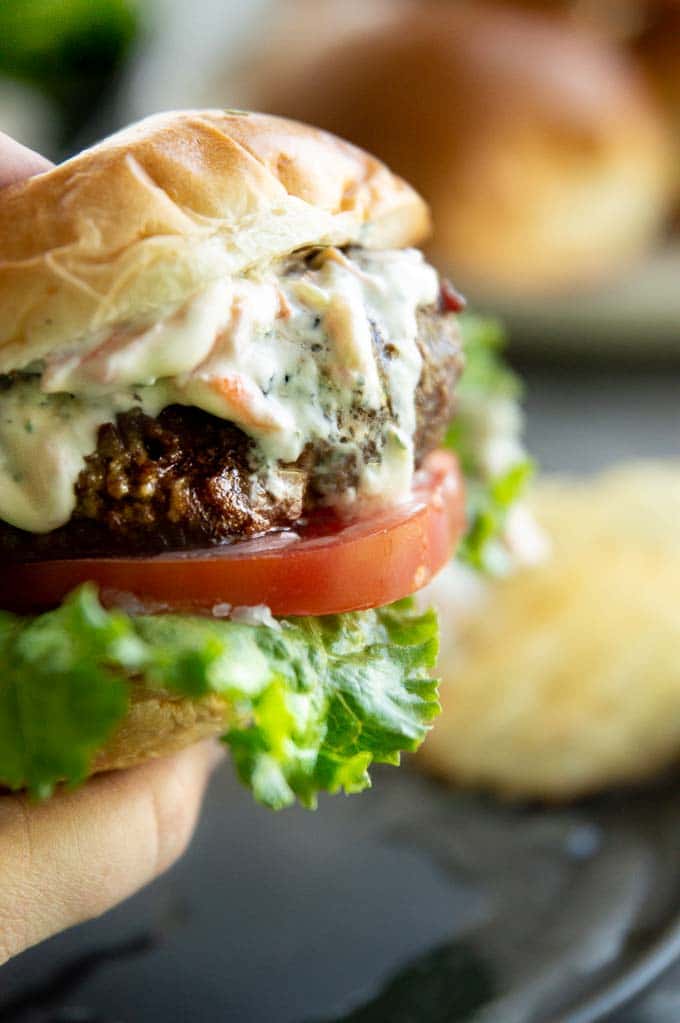 Greek Lamb Burgers W Tzatziki Sauce Air Fryer Recipes West Via Midwest