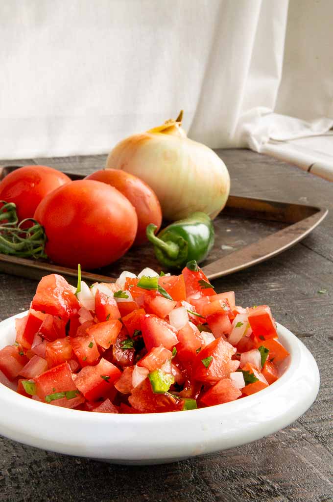 tomato pico de Gallo ready to place on the table