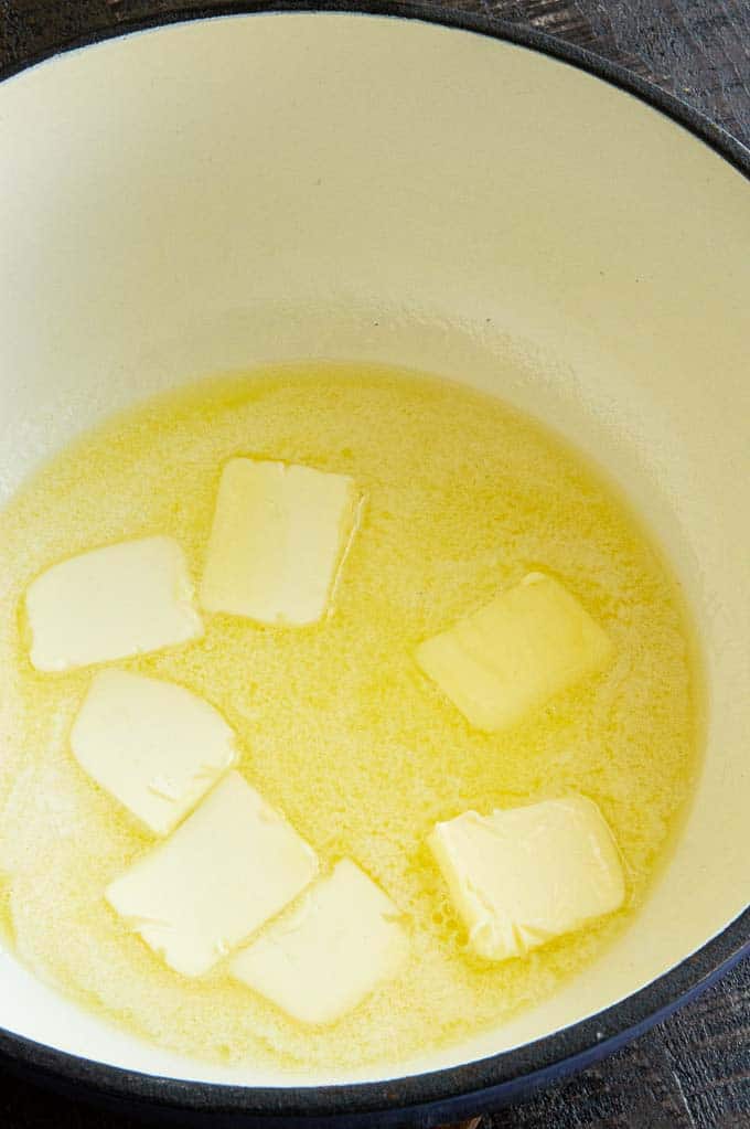 Stock pot melting butter