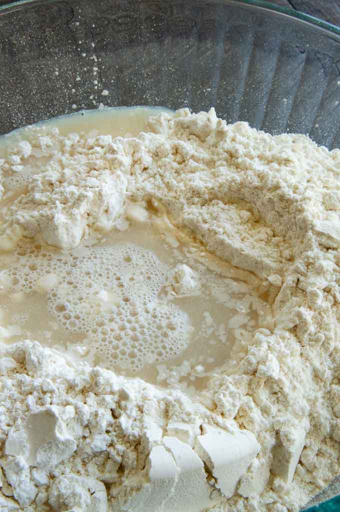 flour and yeast for pretzels