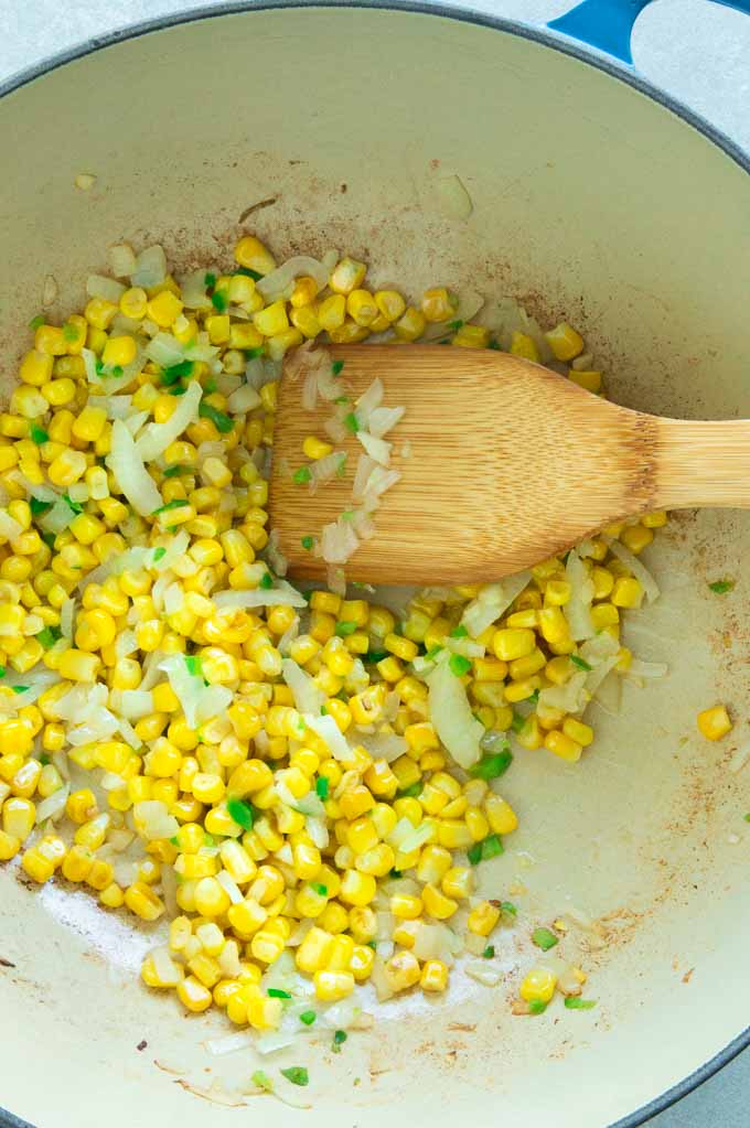 Fresh Summer Corn Chowder with Cheese, Beer and Bratwurst West Via