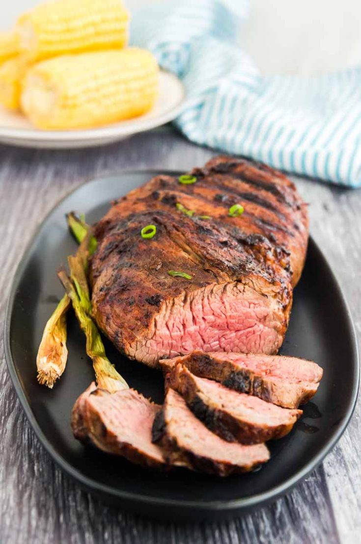 Sliced Tri Tip on the table just after grilling