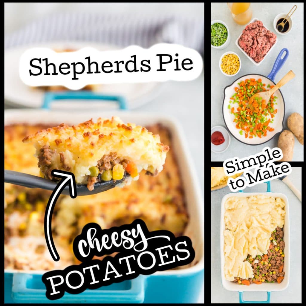 collage of making authentic shepherds pie