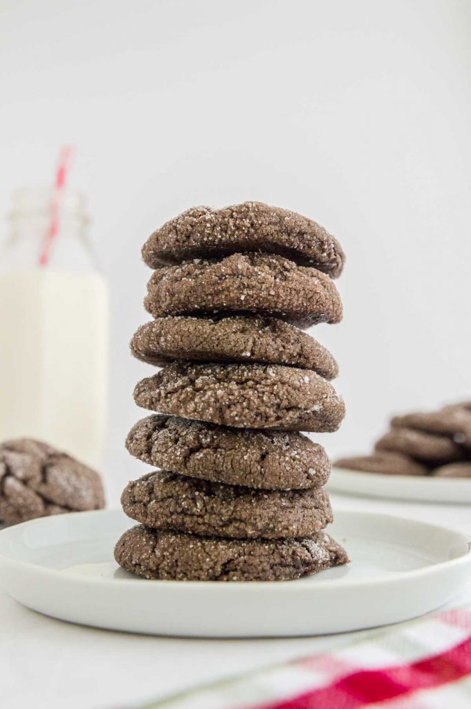 stack of chocolate coffee cookies