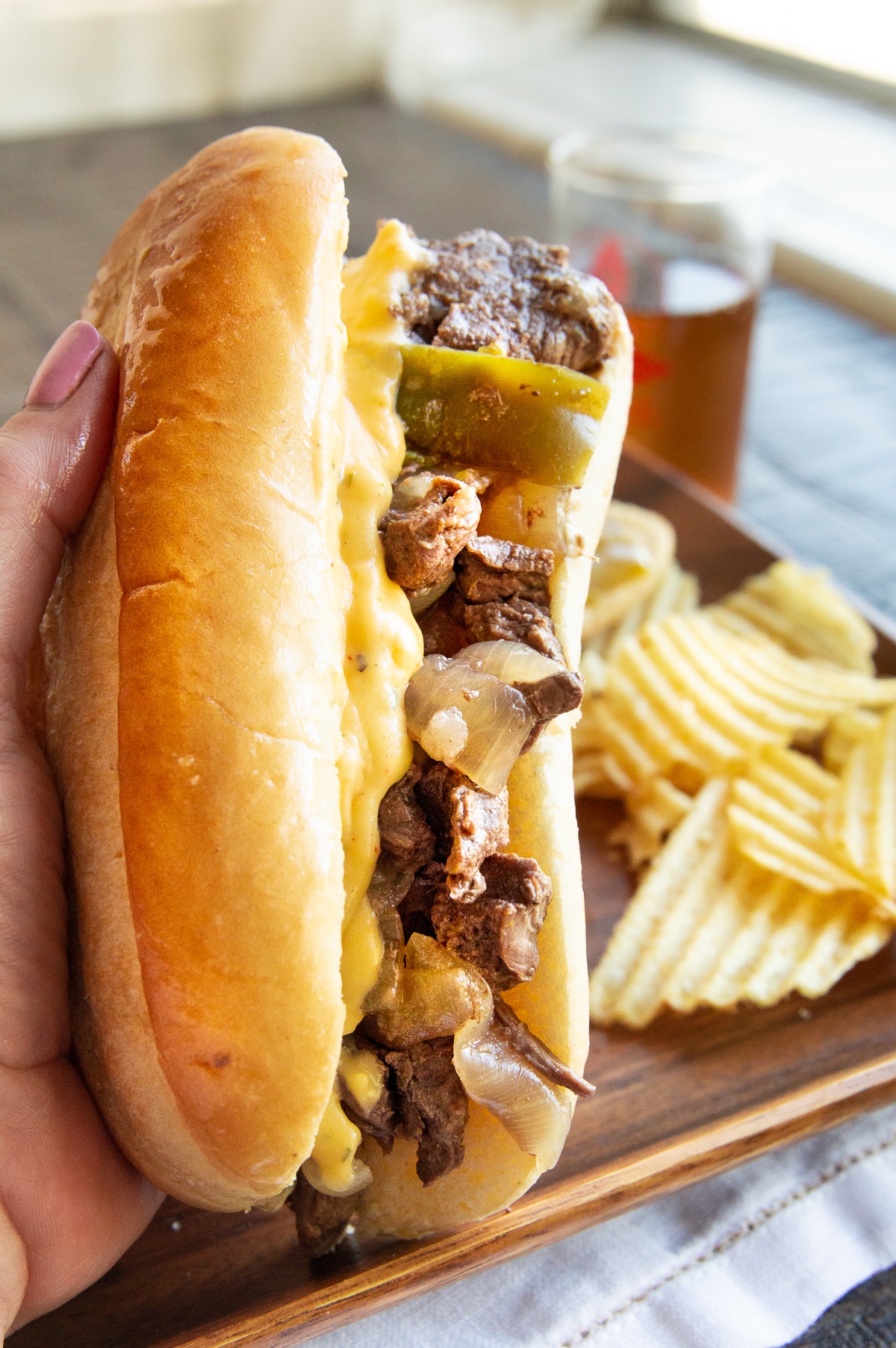 Instant Pot Philly Cheesesteak Recipe with Beer Cheese Sauce - West Via ...