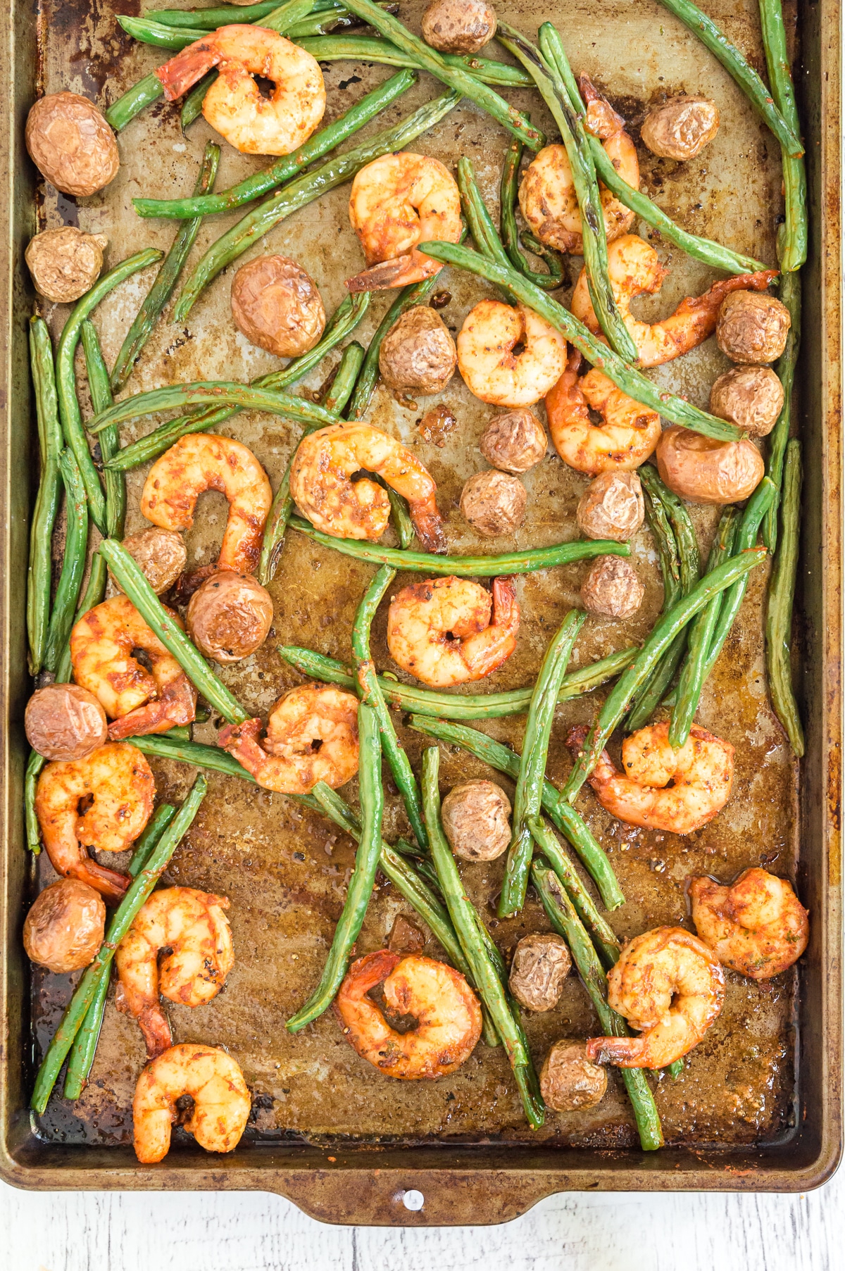 Southern Sheet Pan Shrimp, Green Beans & Potatoes West Via Midwest