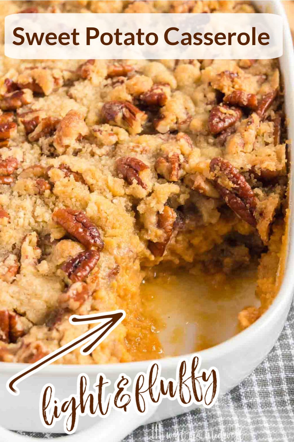 Sweet Potato Casserole with Canned Yams - West Via Midwest