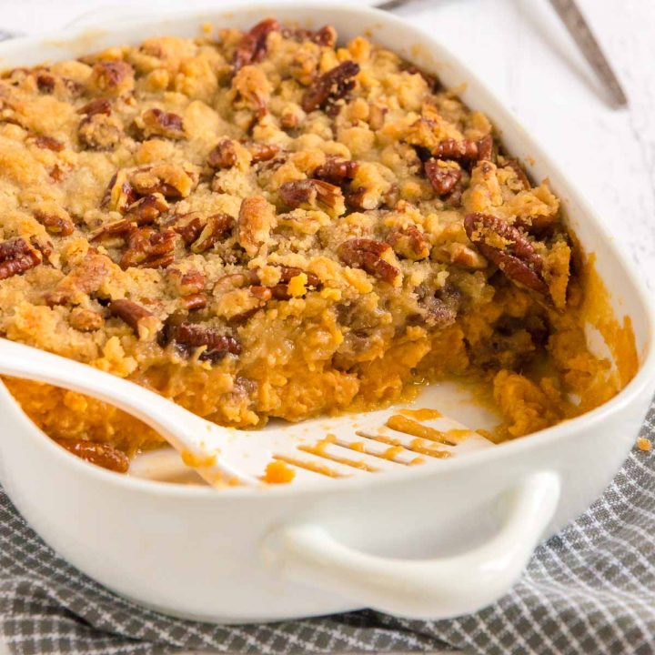 Sweet Potato Casserole with Canned Yams - West Via Midwest