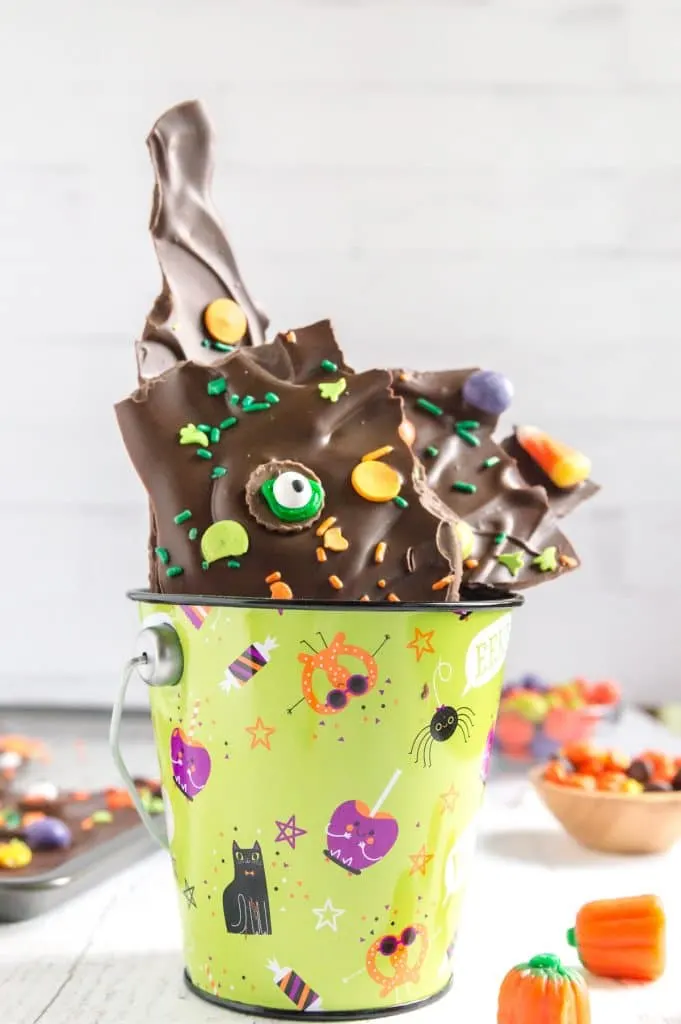 bucket of chocolate bark