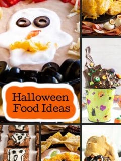 collage of halloween themed food