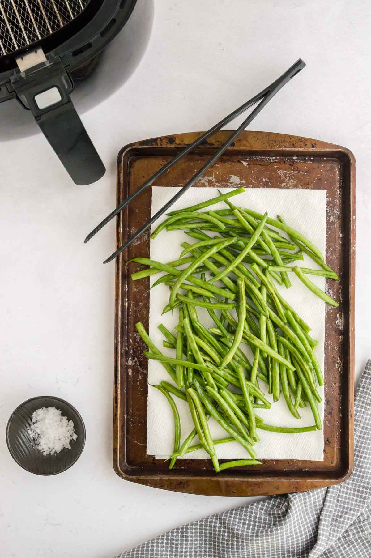 Air Fried Green Beans with Crispy Fried Onions Green Bean Casserole