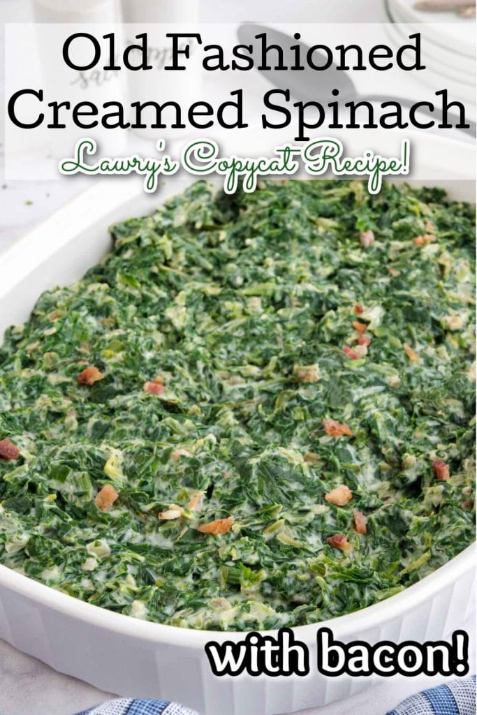 pinterest image with creamed spinach