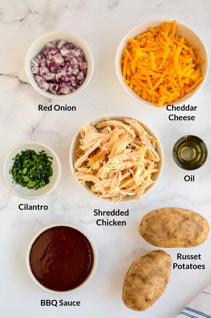 Ingredients for chicken potato skins