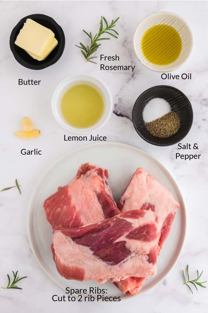 Ingredients to make 30 minute grilled ribs