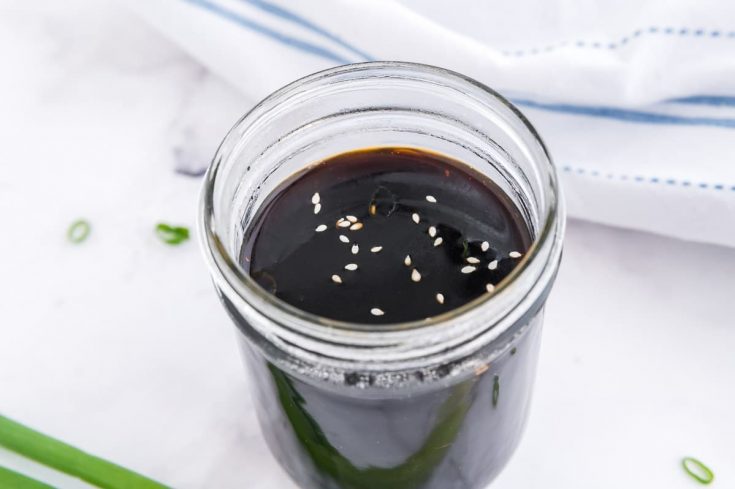 jar of homemade teriyaki marinade